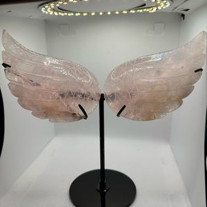 Beautiful rose quartz angel wings